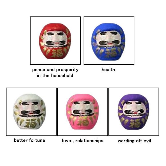 Daruma Fortune Dolls (4.7Cm, Set Of 10, Made In Japan) - Picture 2 of 6